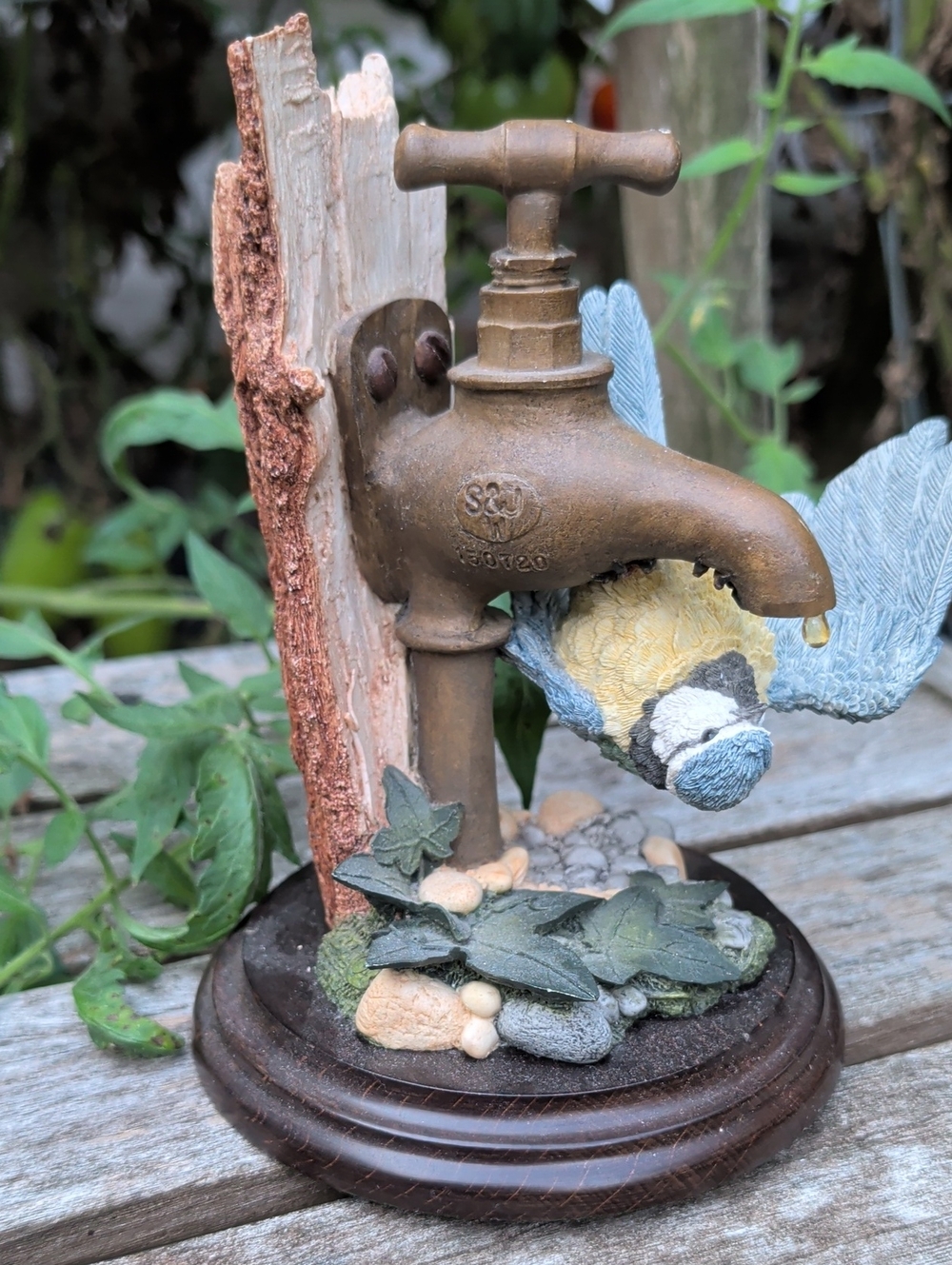Country Artists Hand Painted England Bird Tap Home Accent Decor Flowers